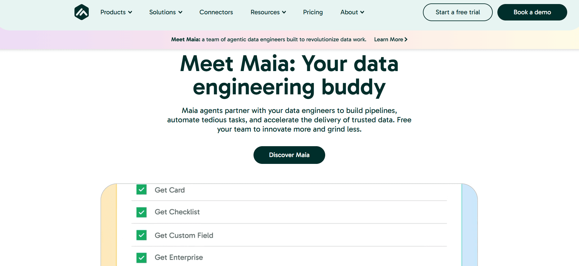 Matillion homepage screenshot