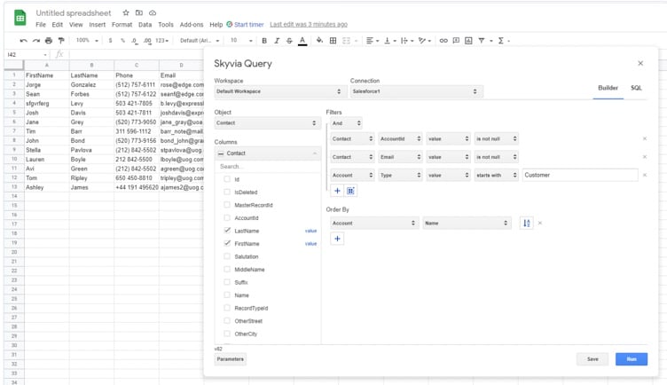 Google Sheets add-on by Skyvia