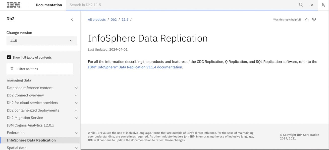 IBM InfoSphere Data Replication Main Page