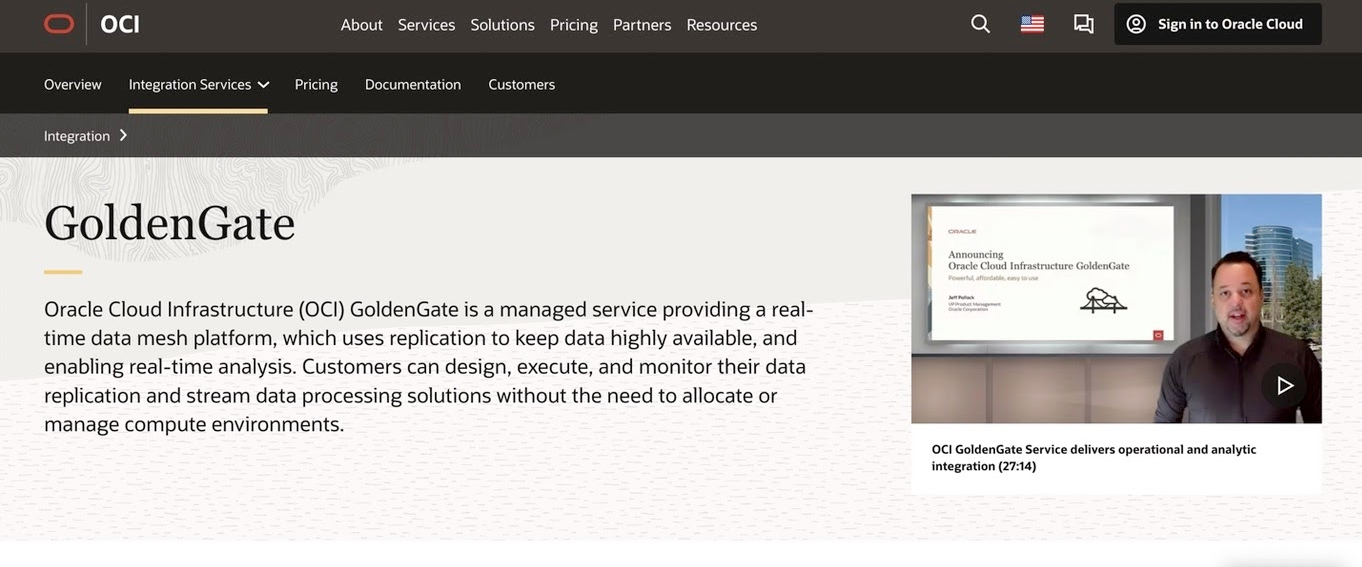 Oracle GoldenGate Main Page