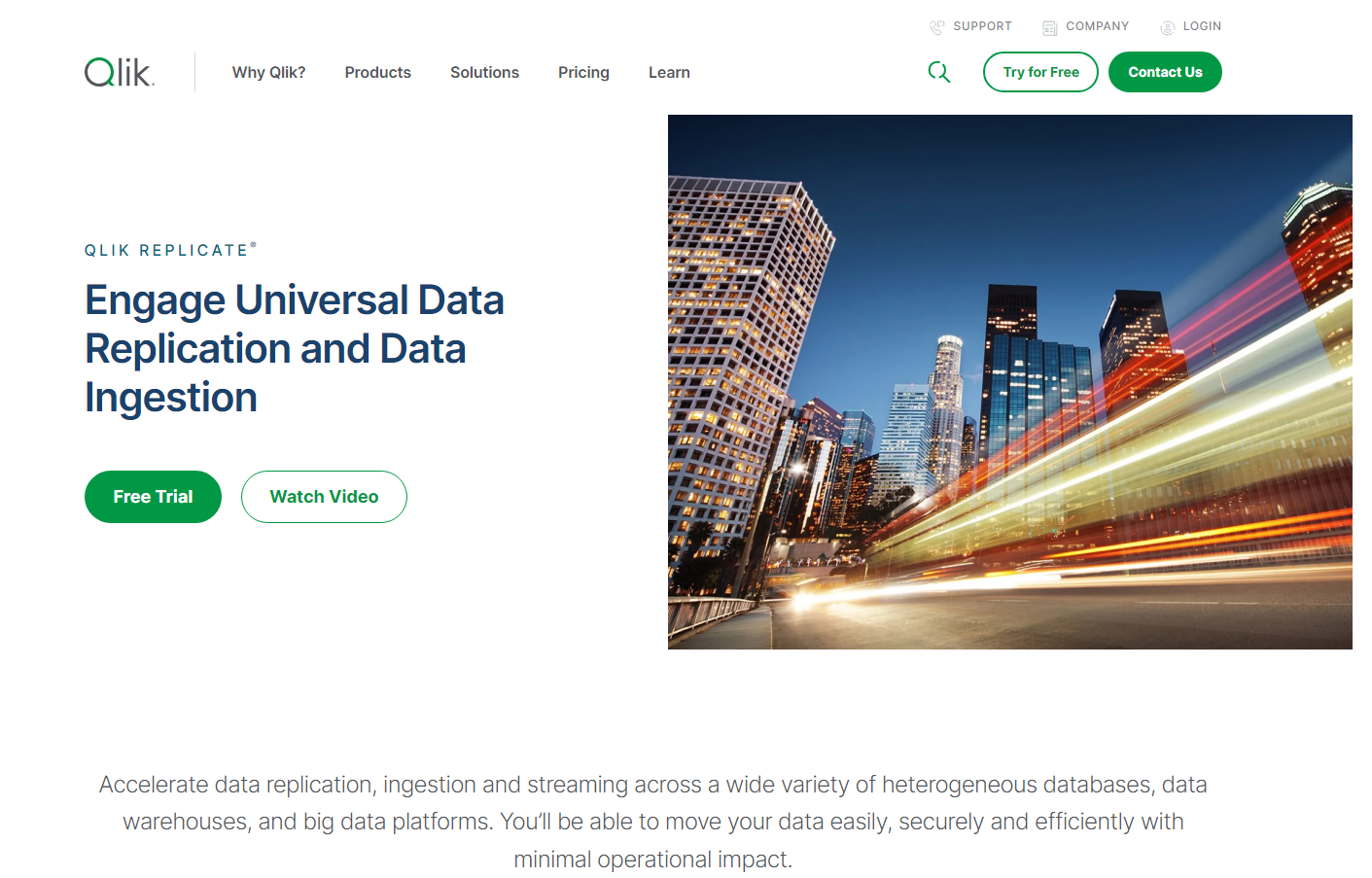 Qlik Replicate Main Page