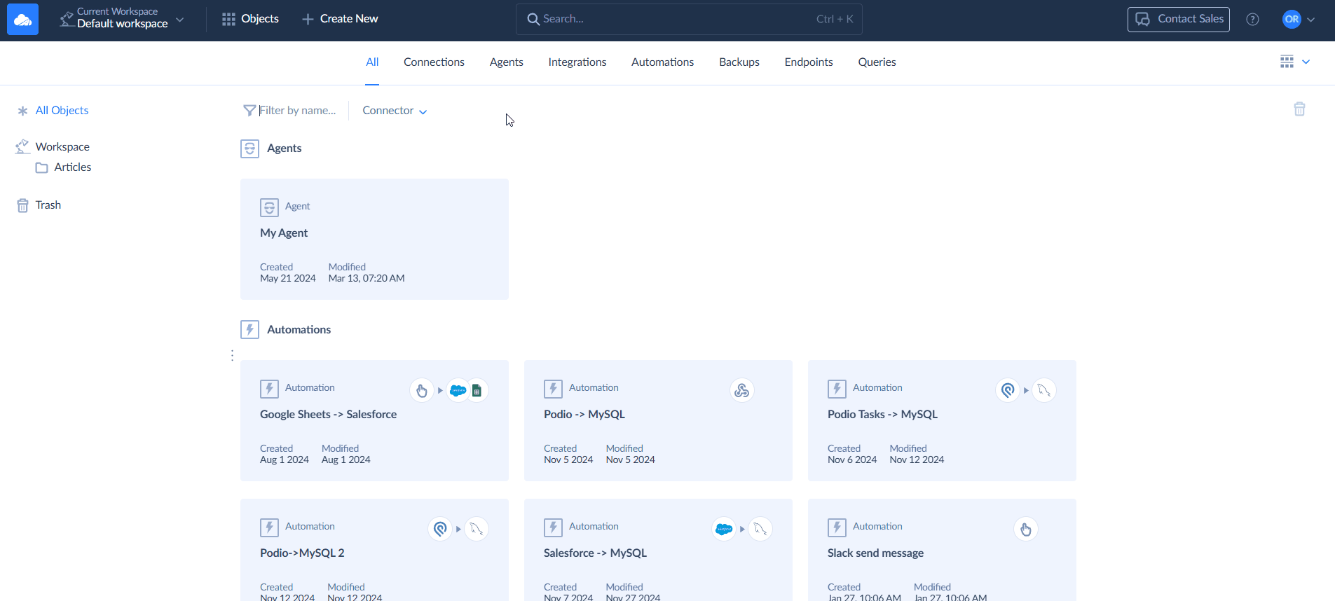 Create Import in Skyvia